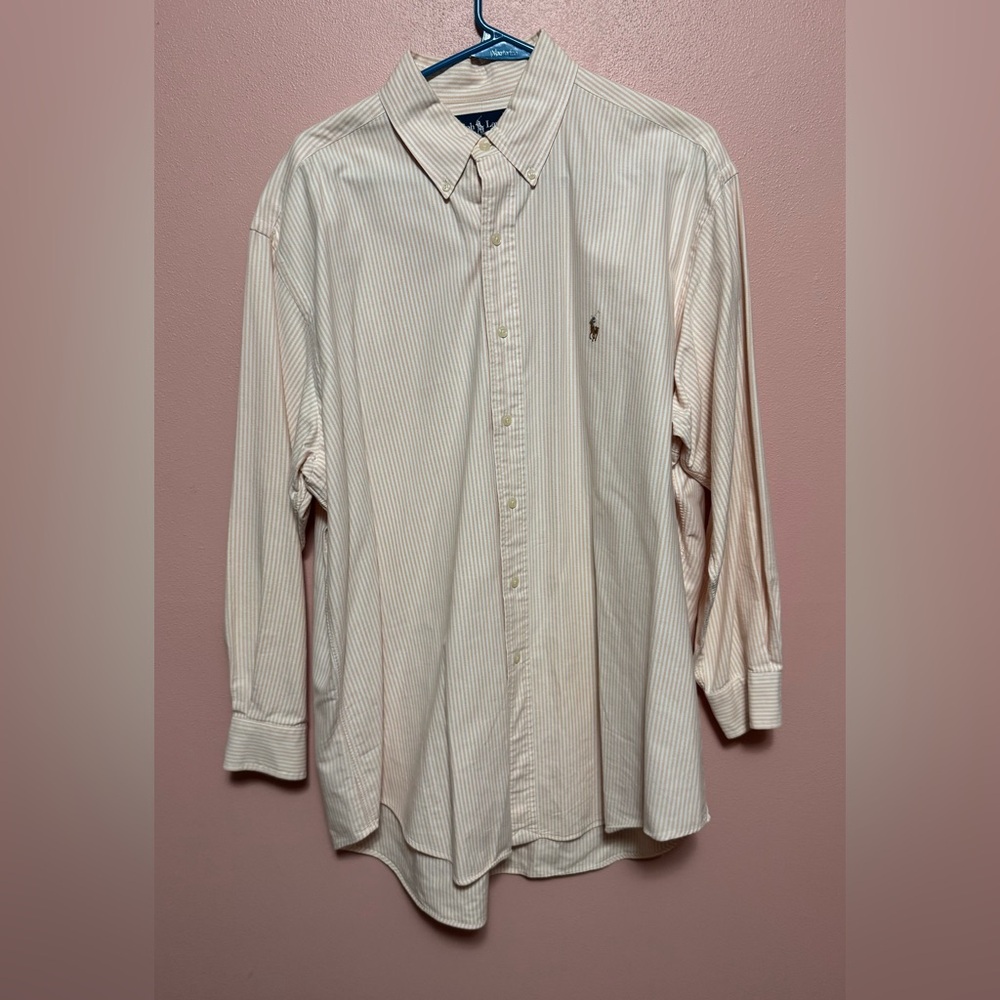 Ralph Lauren Men's Cream Pinstripe Shirt
